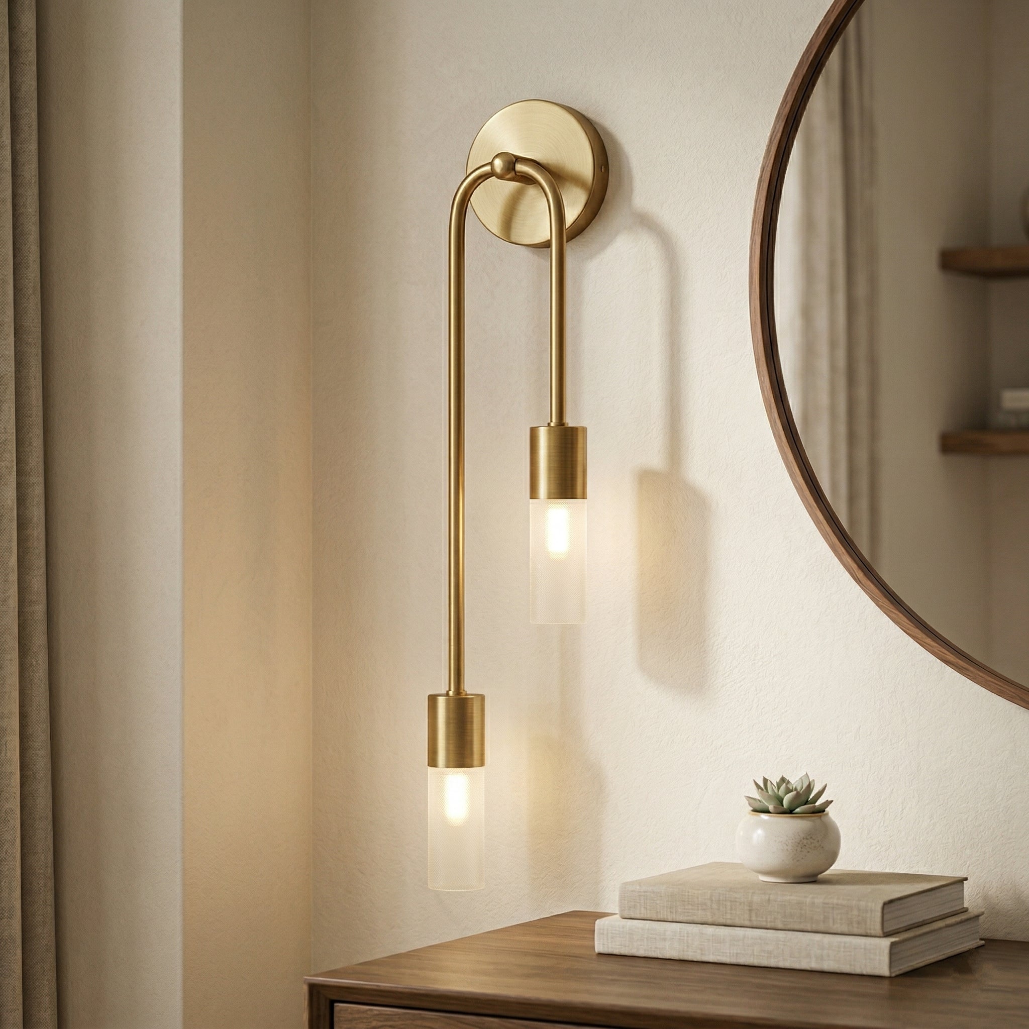 Skandinavische Wandleuchte Goldene Linie