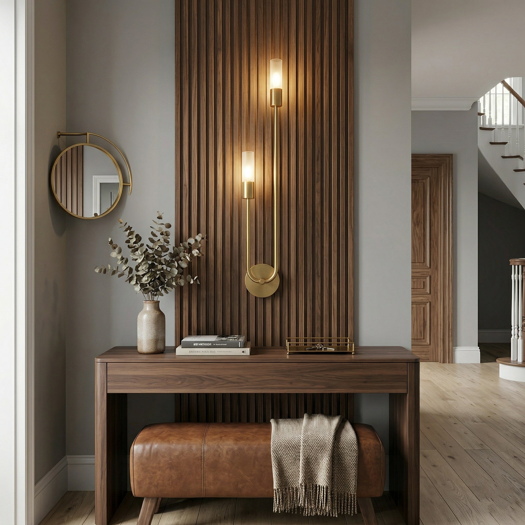 Skandinavische Wandleuchte Goldene Linie